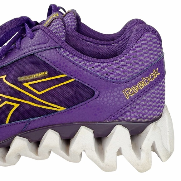 Reebok Zig Tech Shark Sneakers Purple Shoes Women’s Size 8 - Picture 3 of 12